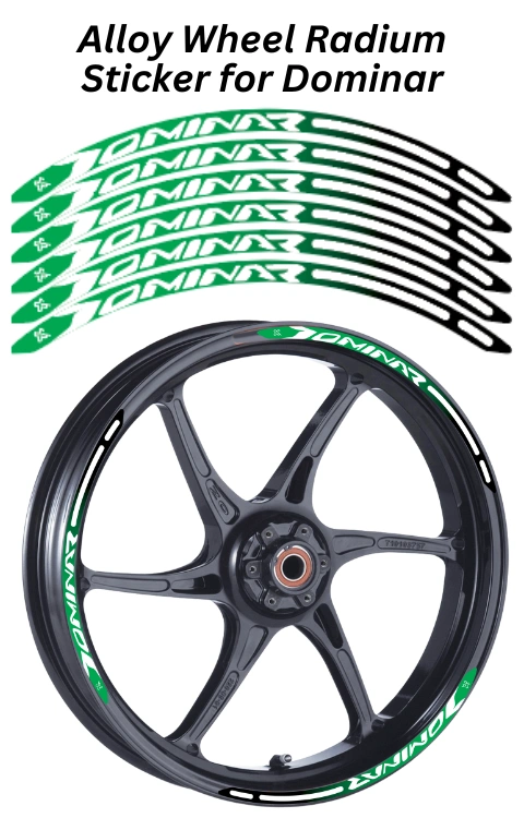 Alloy Wheel Radium Sticker For Dominar 250/400 | Made In Premium Radium With FPF(Fade Protection Film), Water Proof, Precut Sticker, Pack Of 12